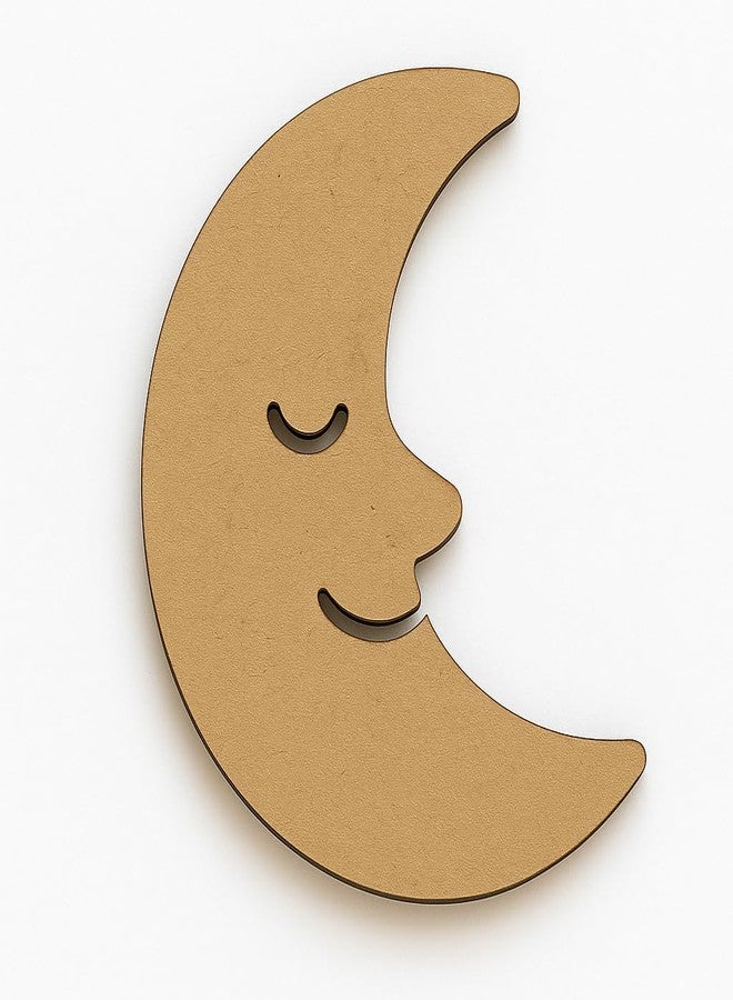LET'S DIY مجموعة أدوات الرسم للأطفال من ليتل سينز - 5 قطع من خشب MDF (نجمة، قمر، شمس، سحابة، قوس قزح) مع وجوه مبتسمة | 4 بوصات لكل قطعة | مجموعة أدوات حرفية يدوية مع طلاء وفرشاة لنشاط تعليمي إبداعي للأطفال - Image 5